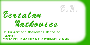 bertalan matkovics business card